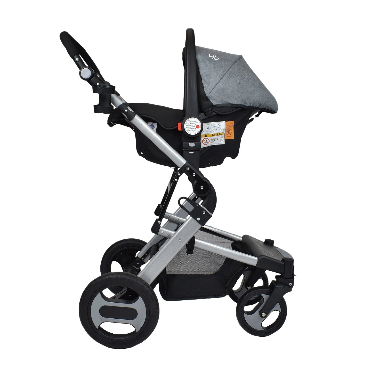 Coche Bebe Moisés Wow Ts Happy Baby Gris