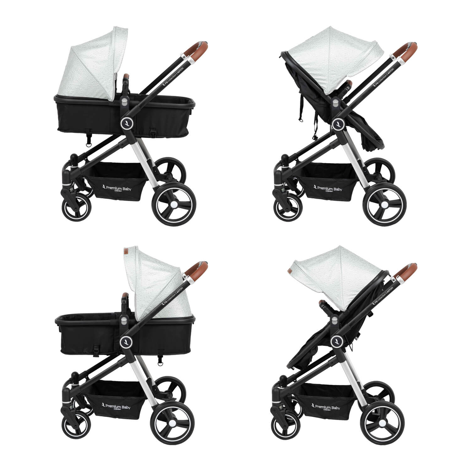 Coche Bebé Moises Aston Premium Baby Collection Gris
