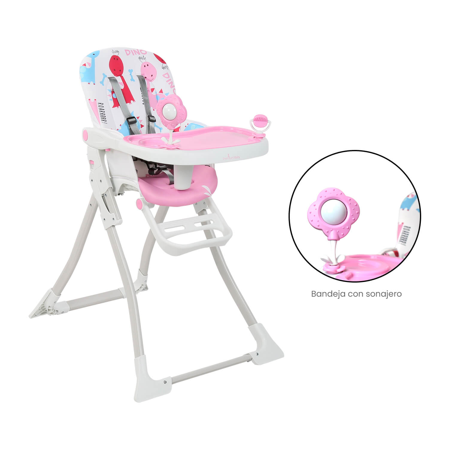 Silla Comedor Premium Baby Monaco Rosa