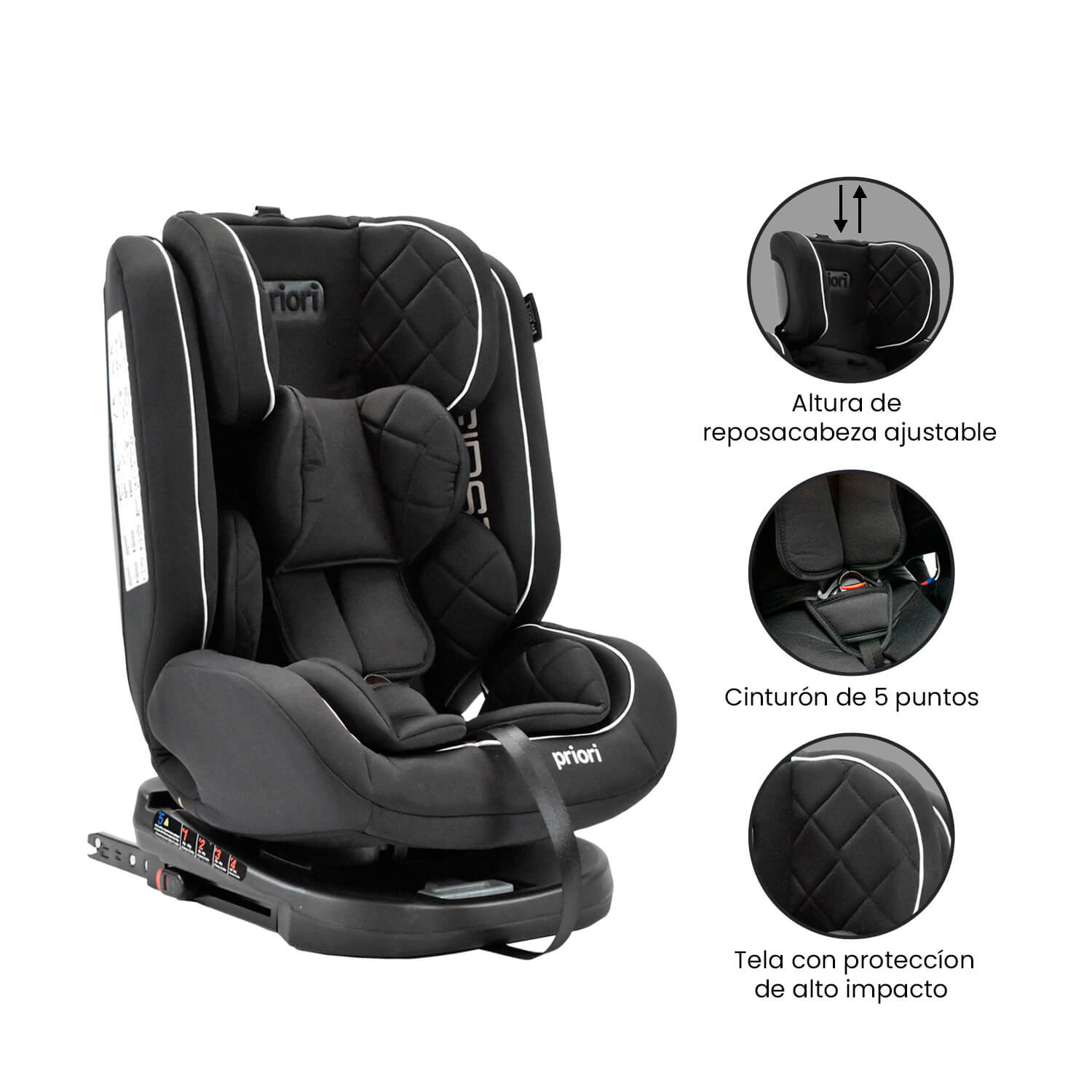 Silla Carro Bebe First 360° Negro Priori