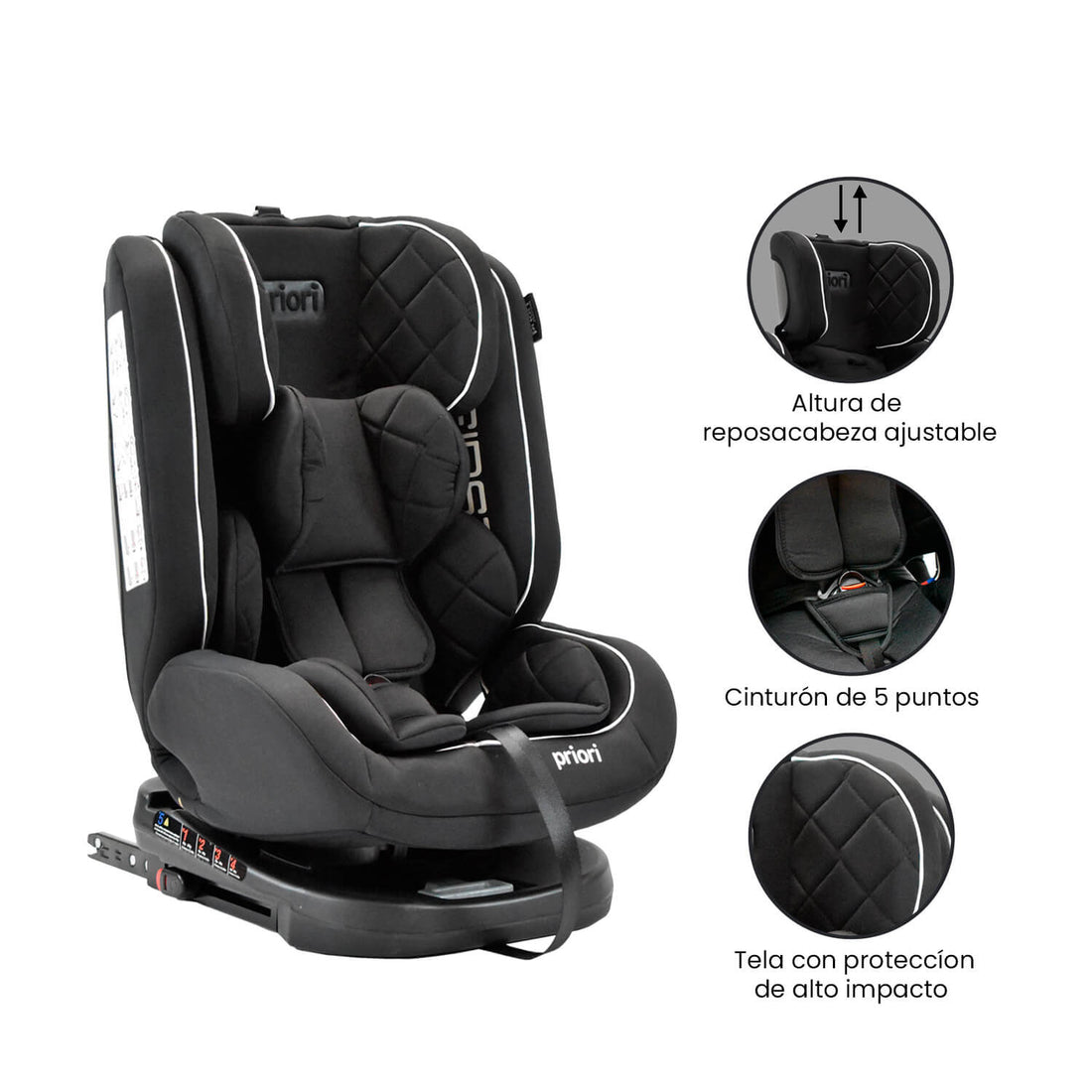 Silla Carro Bebe First 360° Negro Priori
