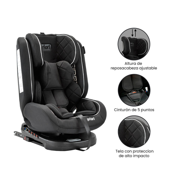 Silla Carro Bebe First 360° Negro Priori