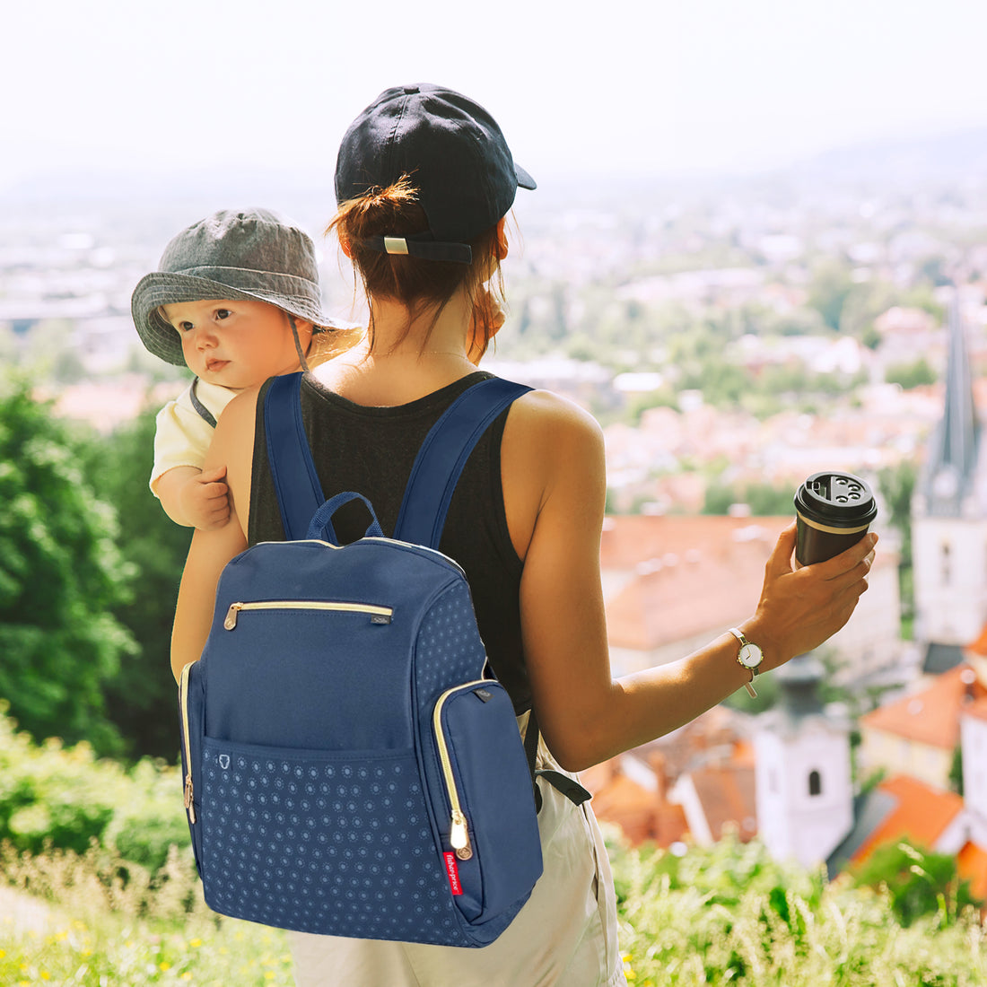 Pañalera Morral Bebe Fisher Price DFP9003 Azul