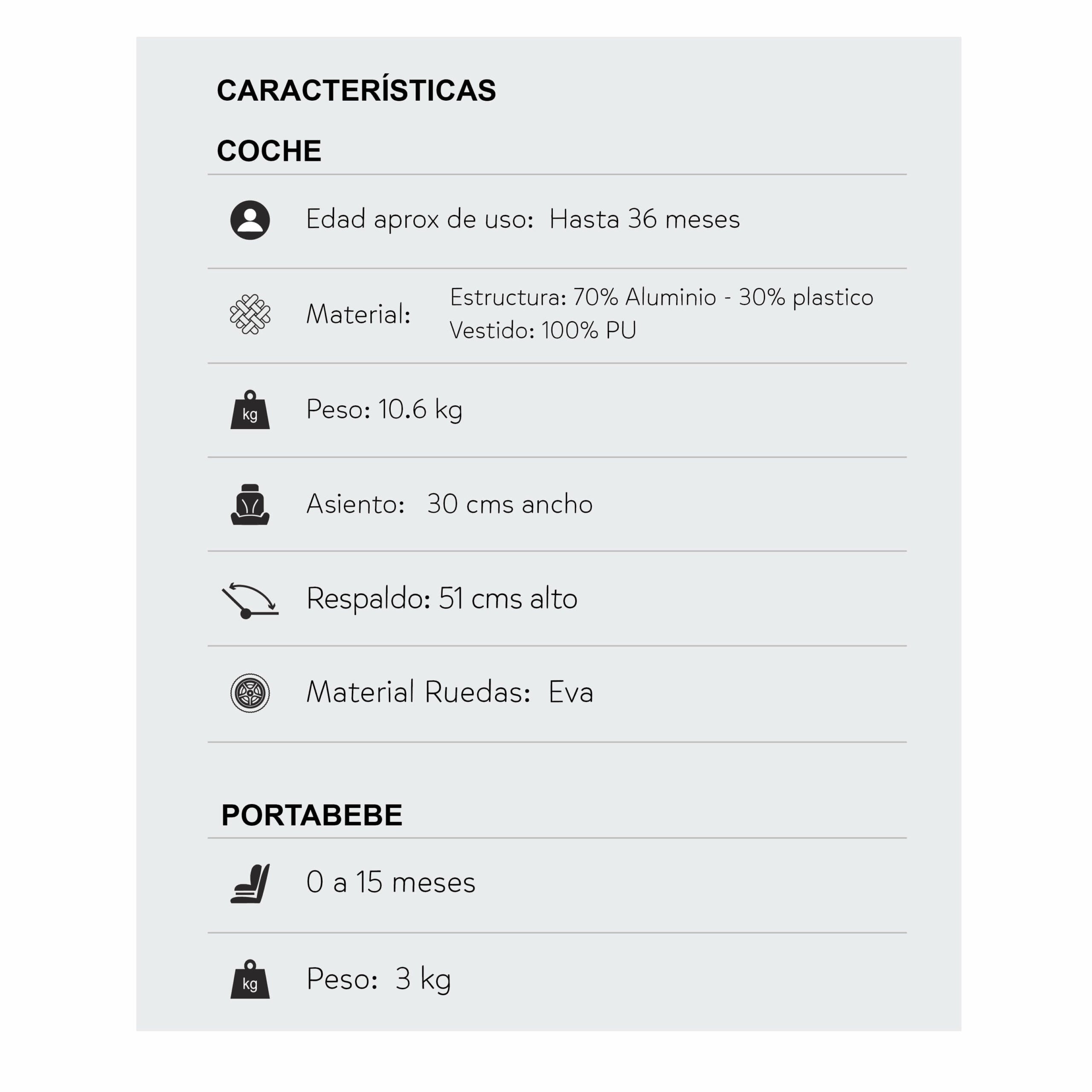 Coche Bebé Moises Milo Ts Priori Blanco Gris