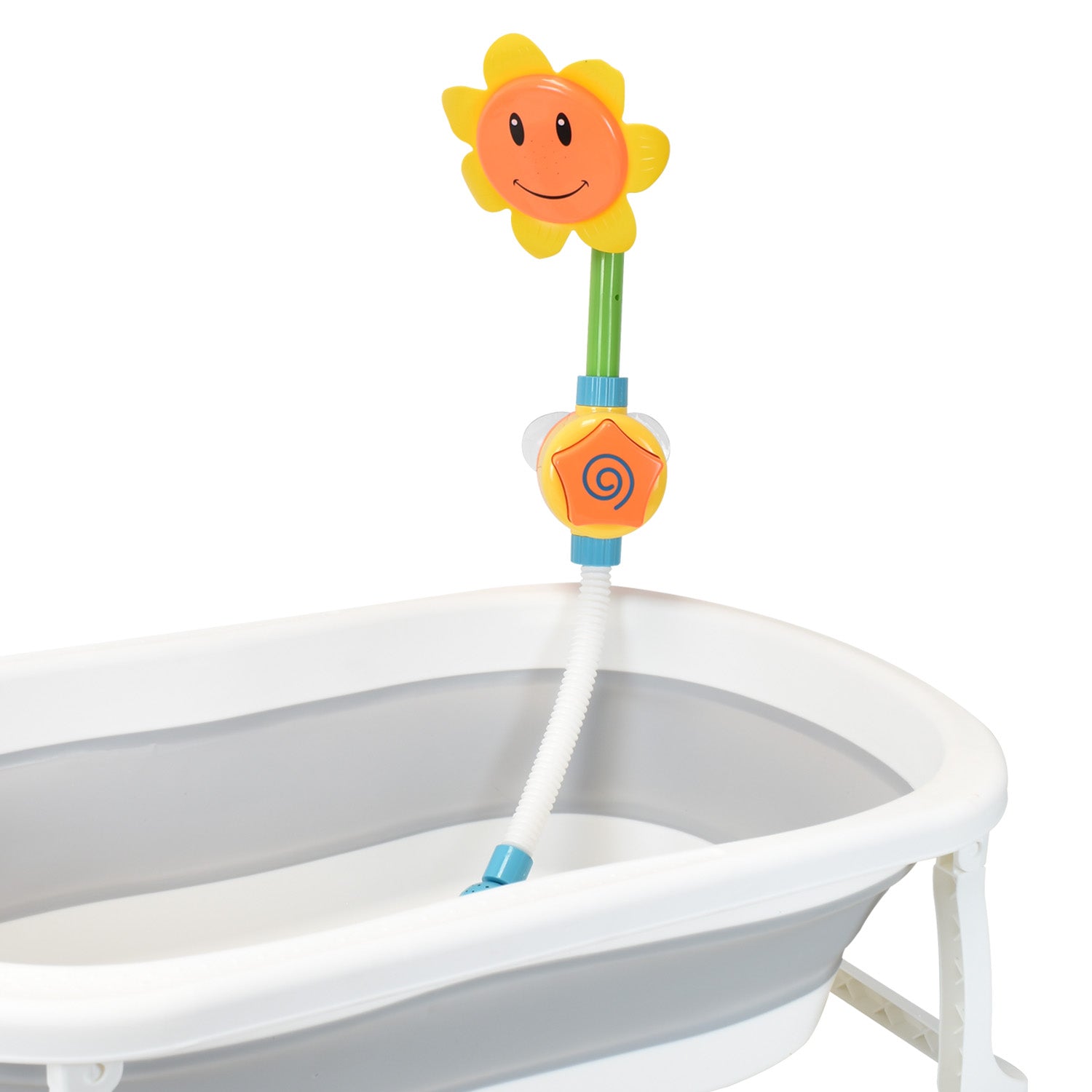 Bañera Bebé Happy Baby Con Cojín Y Termómetro Hawai Plus Gris