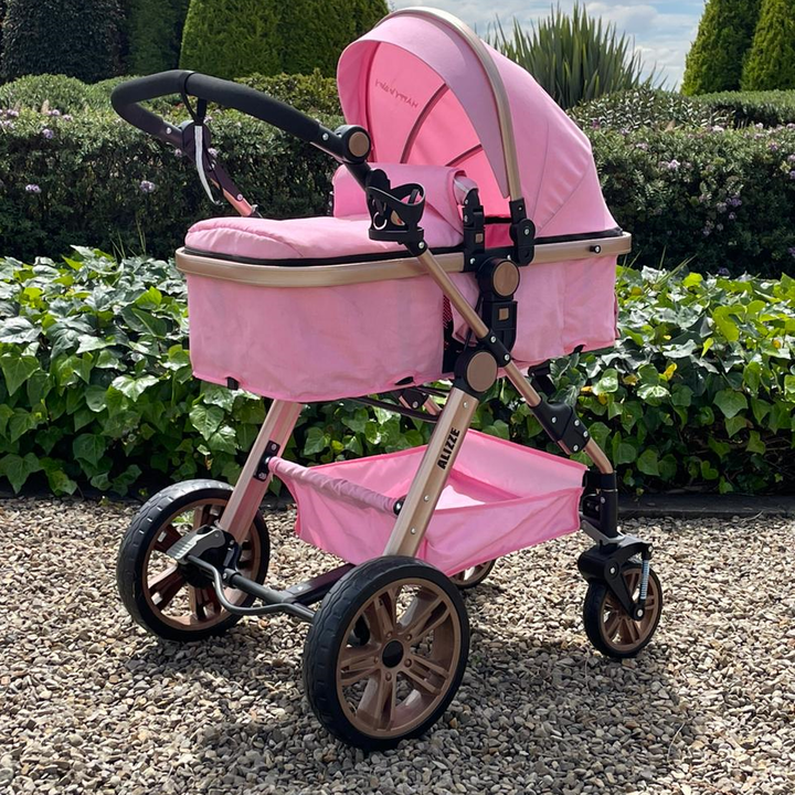 Coche Bebe Moises Alizze Happy Baby Rosa Claro