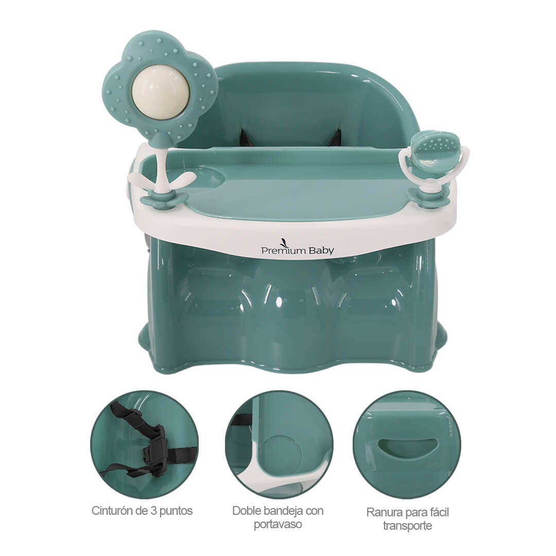 Silla Comedor Booster Verde Bozz Premium Baby