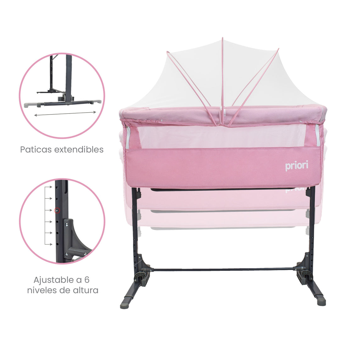 Combo Cuna Colecho Golf +Coche Paseador Park Rosa+ Pañalera Morral