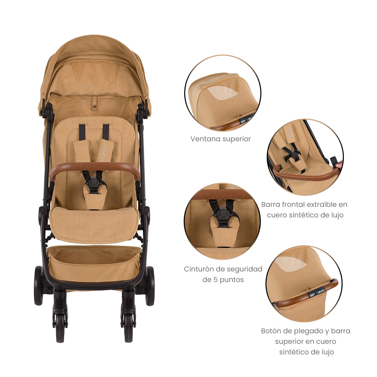 Coche Bebe Nuna Ultracompacto para Avión TRLV Camel