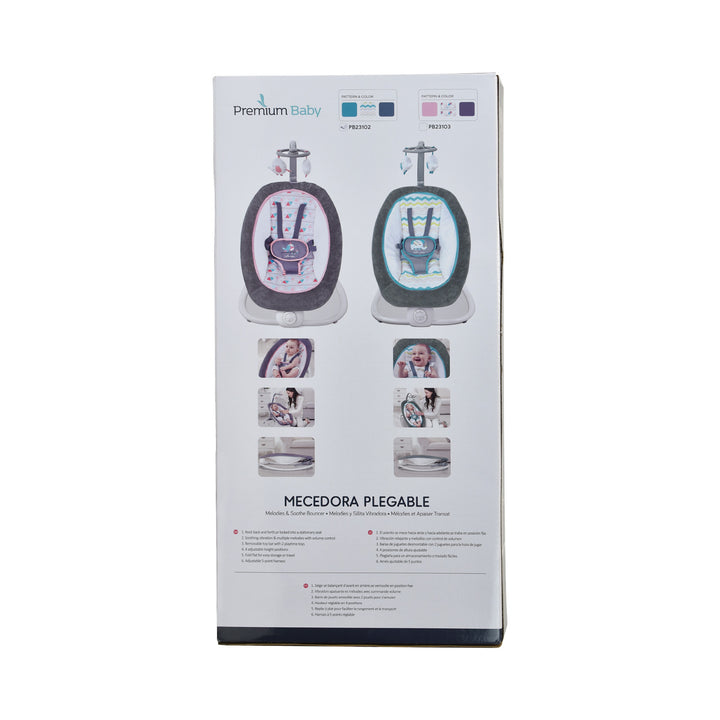Silla Mecedora Bebé Plegable PB23102 Azul Premium Baby