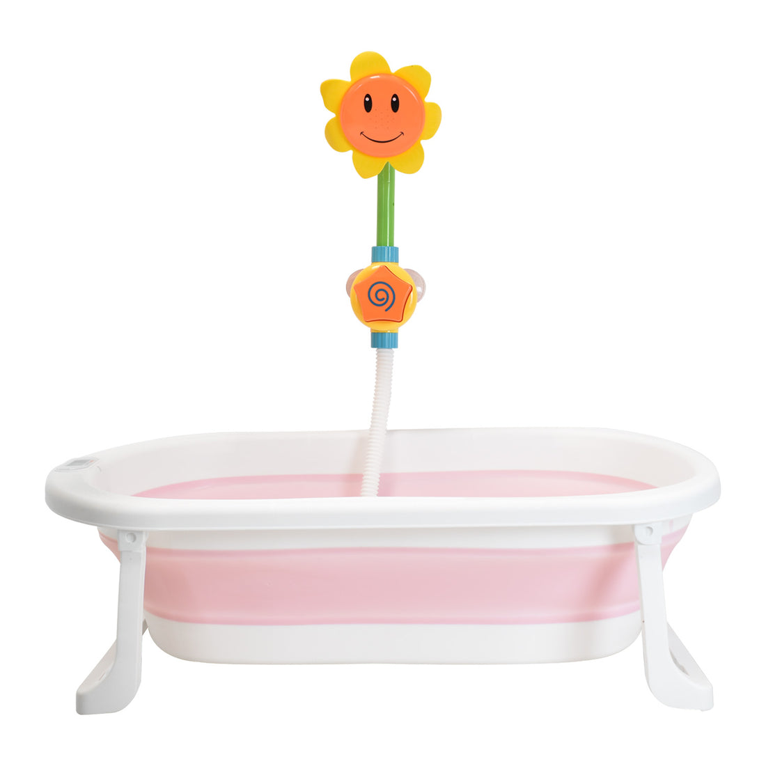 Bañera Bebé Happy Baby Con Cojín Y Termómetro Hawai Plus Rosa