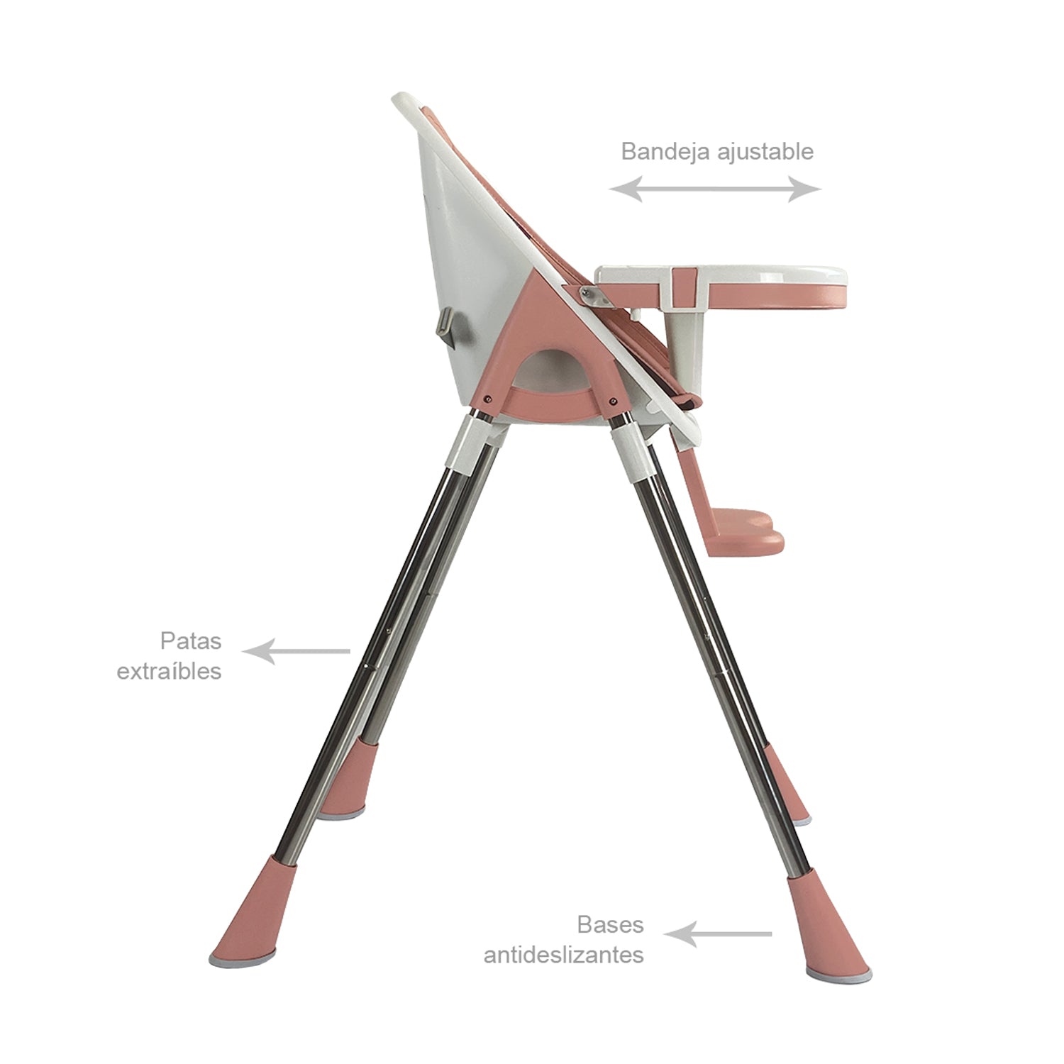 Silla comedor bebe 2en1 Happy Baby Nepal Rosa