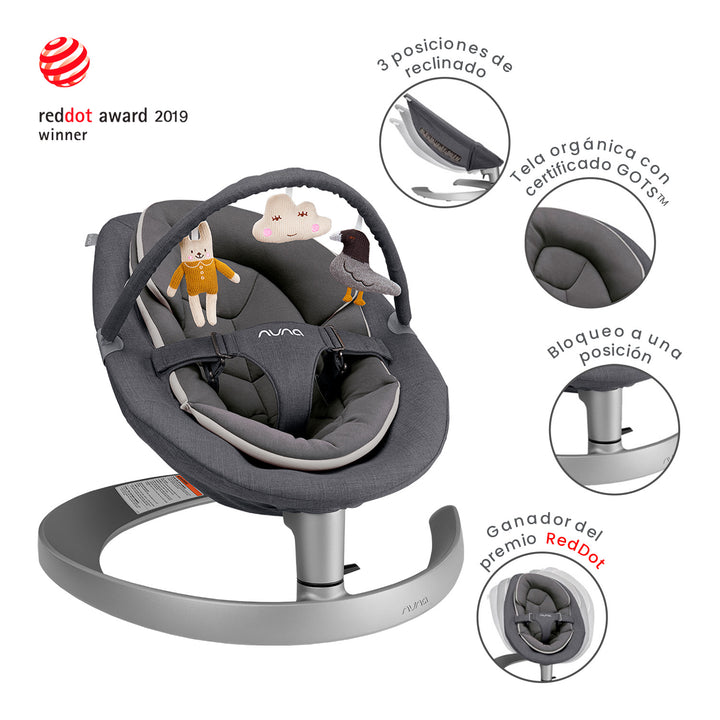 Silla Mecedora Bebe Nuna Leaf Grow Gris
