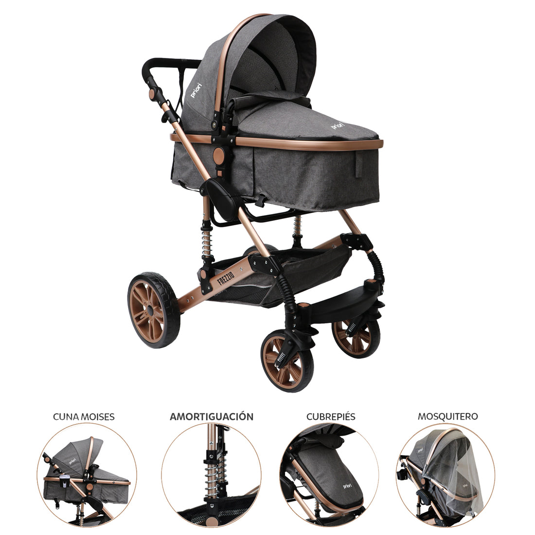 Coche bebe FREZZIO Priori Moises Gris