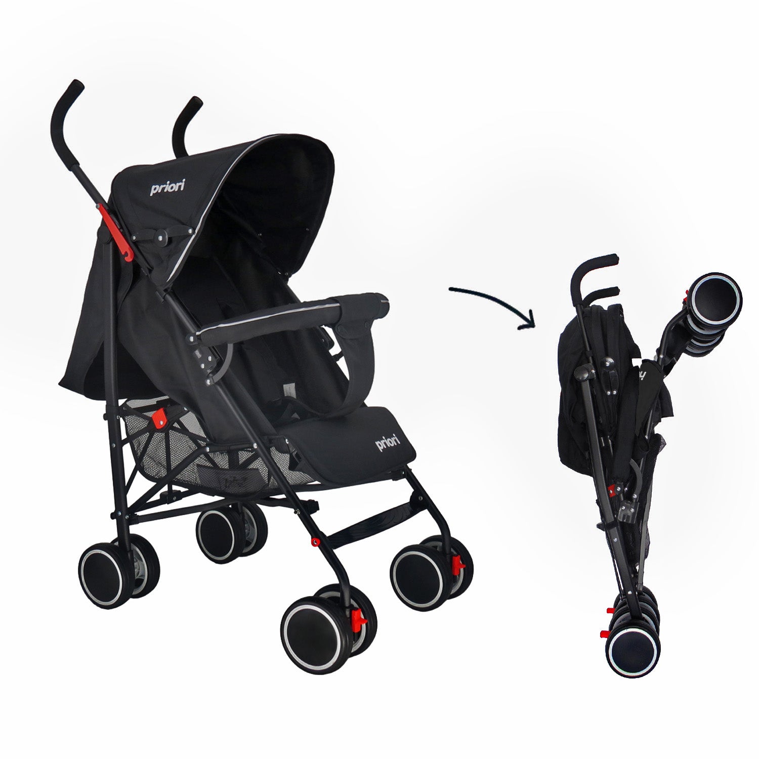 Coche Bebe Paseador Priori Véneto Negro