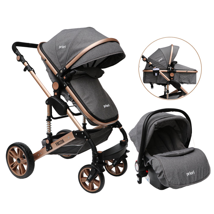 Coche Bebe Moises 4 en 1 Frezzio Priori Gris