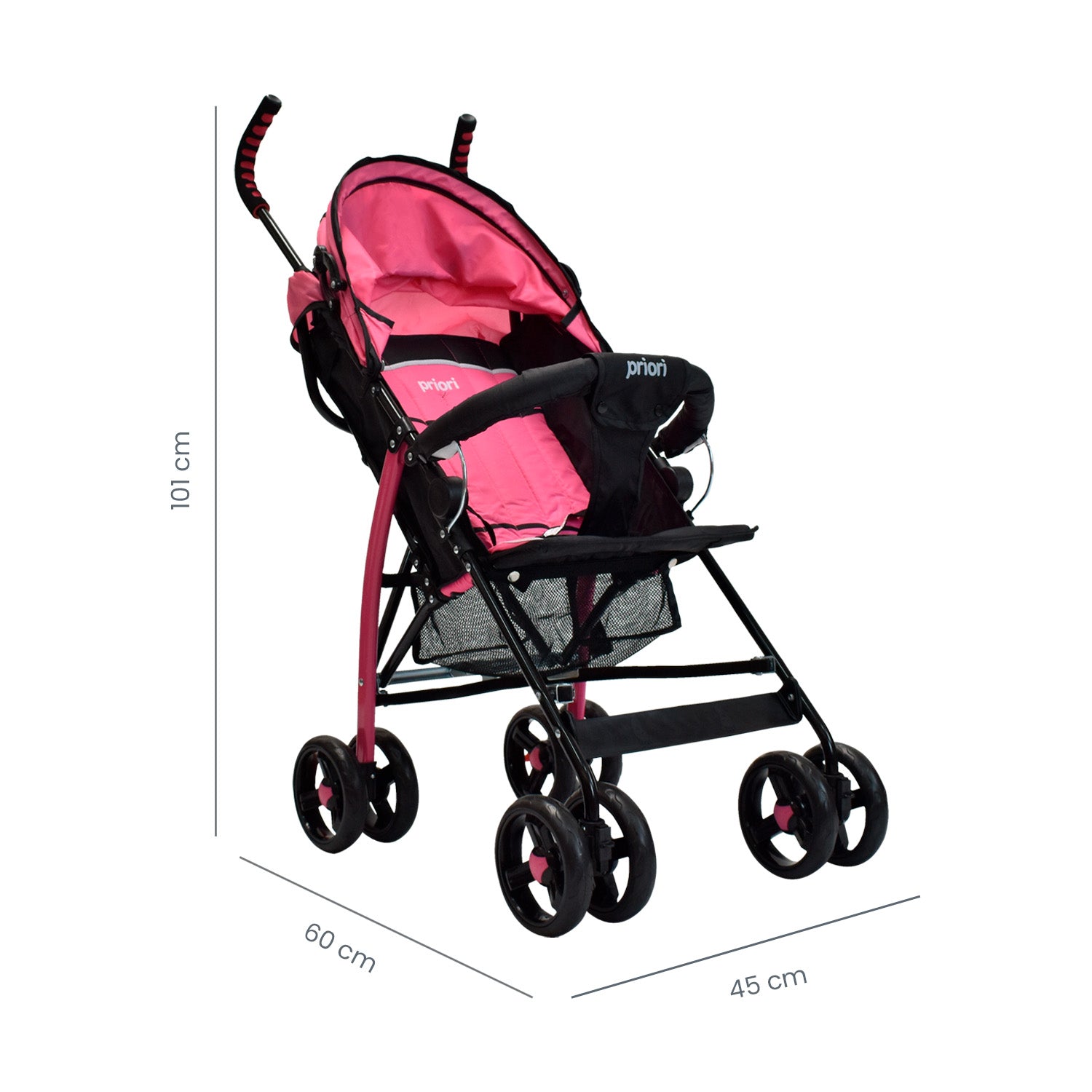 Coche Bebe Paseador Priori PPA12 Rosa