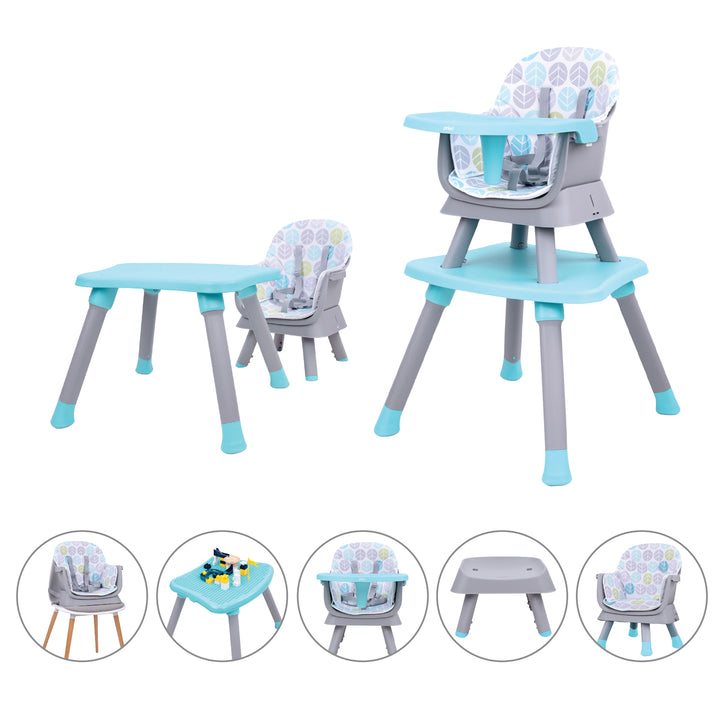 Silla comedor bebe 6en1 Priori Sidney Azul (Empaque Deteriorado)