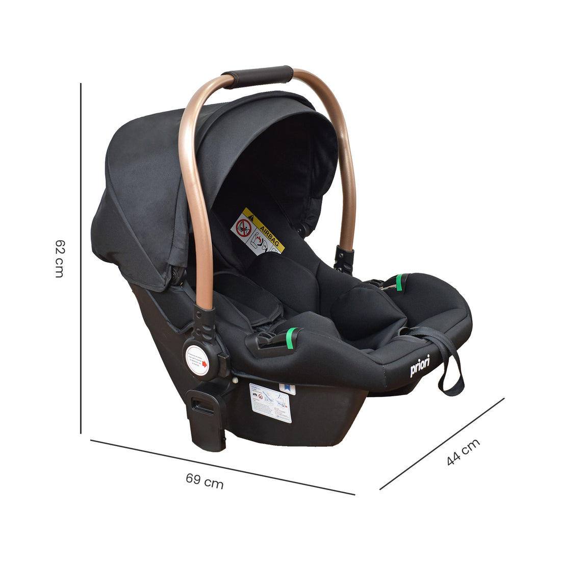 Coche Bebe 4 en 1 Travel System Cris Priori Negro