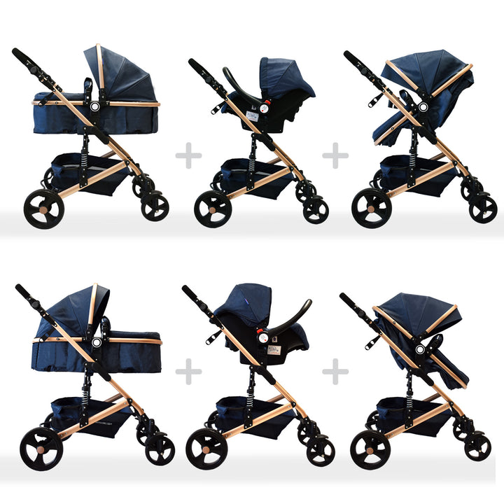 Coche Bebe Moises Travel System Happy Baby Azul Fj