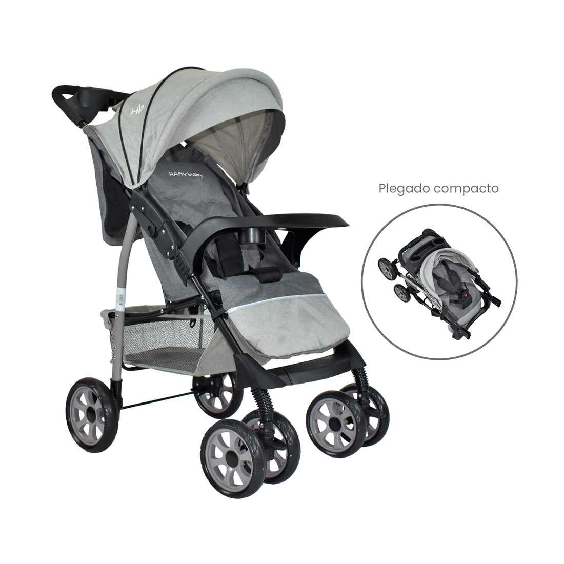 Coche Bebe Happy Baby Klaus Gris