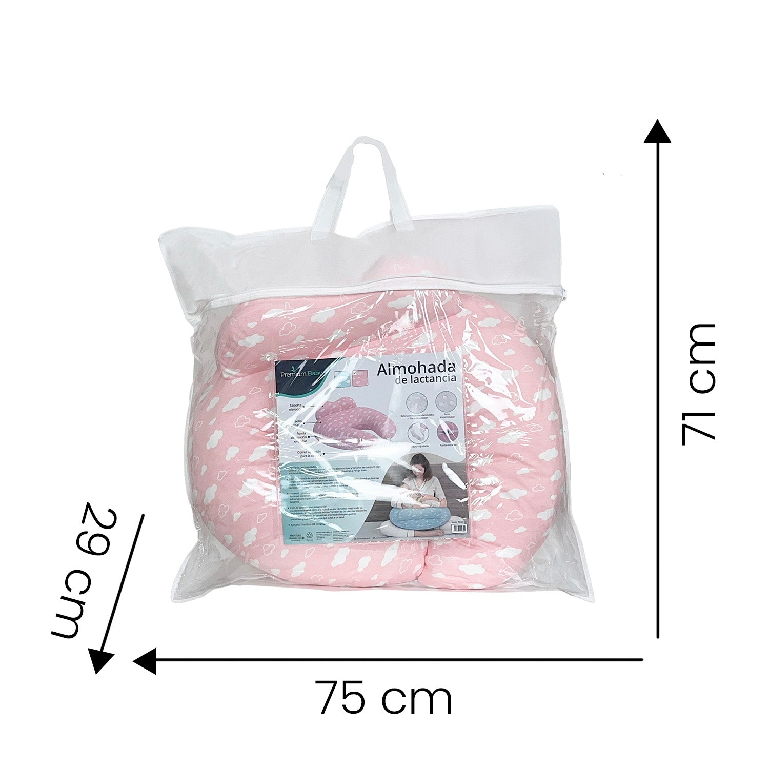 Almohada de lactancia Rosa Premium Baby PB2517