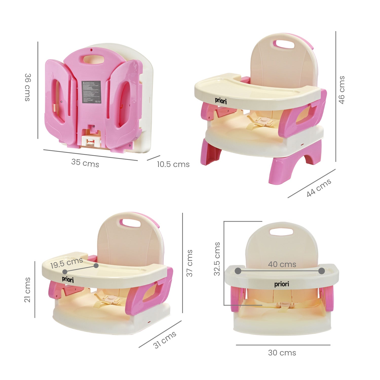 Comedor Bebe Priori Booster Plegable PB2320 Rosa