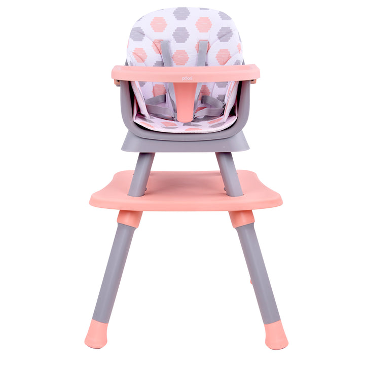 Silla comedor bebe 6en1 Priori Sidney Rosa (Empaque Deteriorado)
