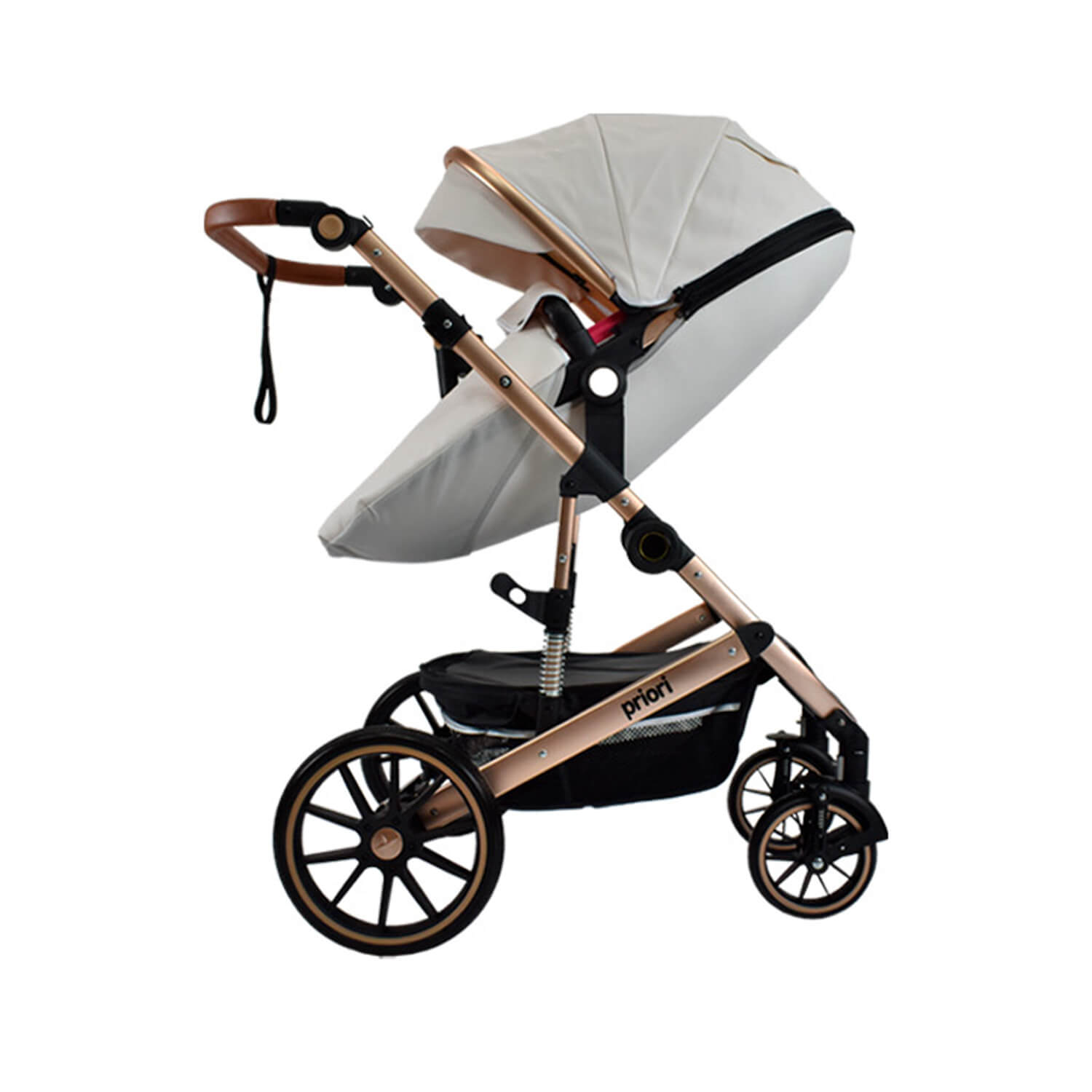Coche Bebé Moises Milo Ts Priori Blanco Rosa