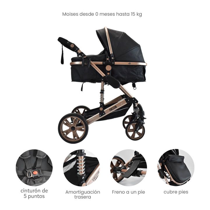 Coche Bebe Moises 4 en 1 Frezzio Priori Negro