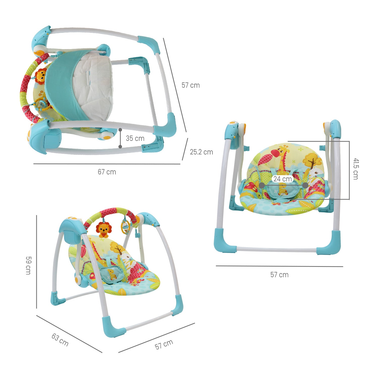 Columpio Mecedora Bebe Portátil PB2024 Priori Azul
