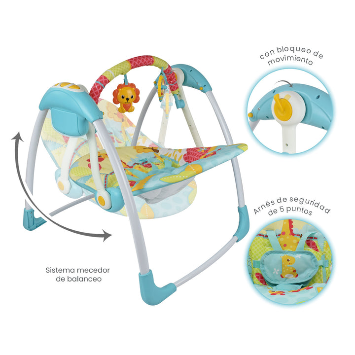Columpio Mecedora Bebe Portátil PB2024 Priori Azul