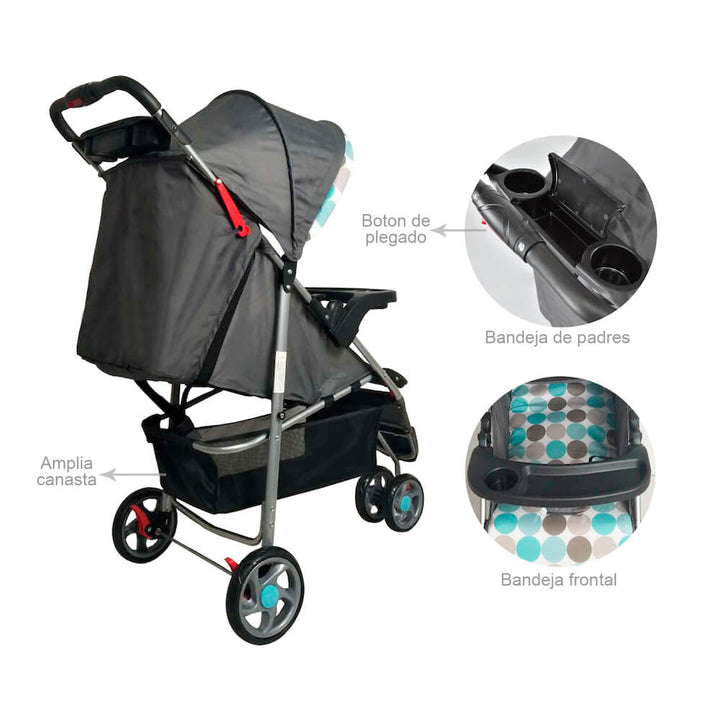 Coche Bebe Mami Love Gris MM2042