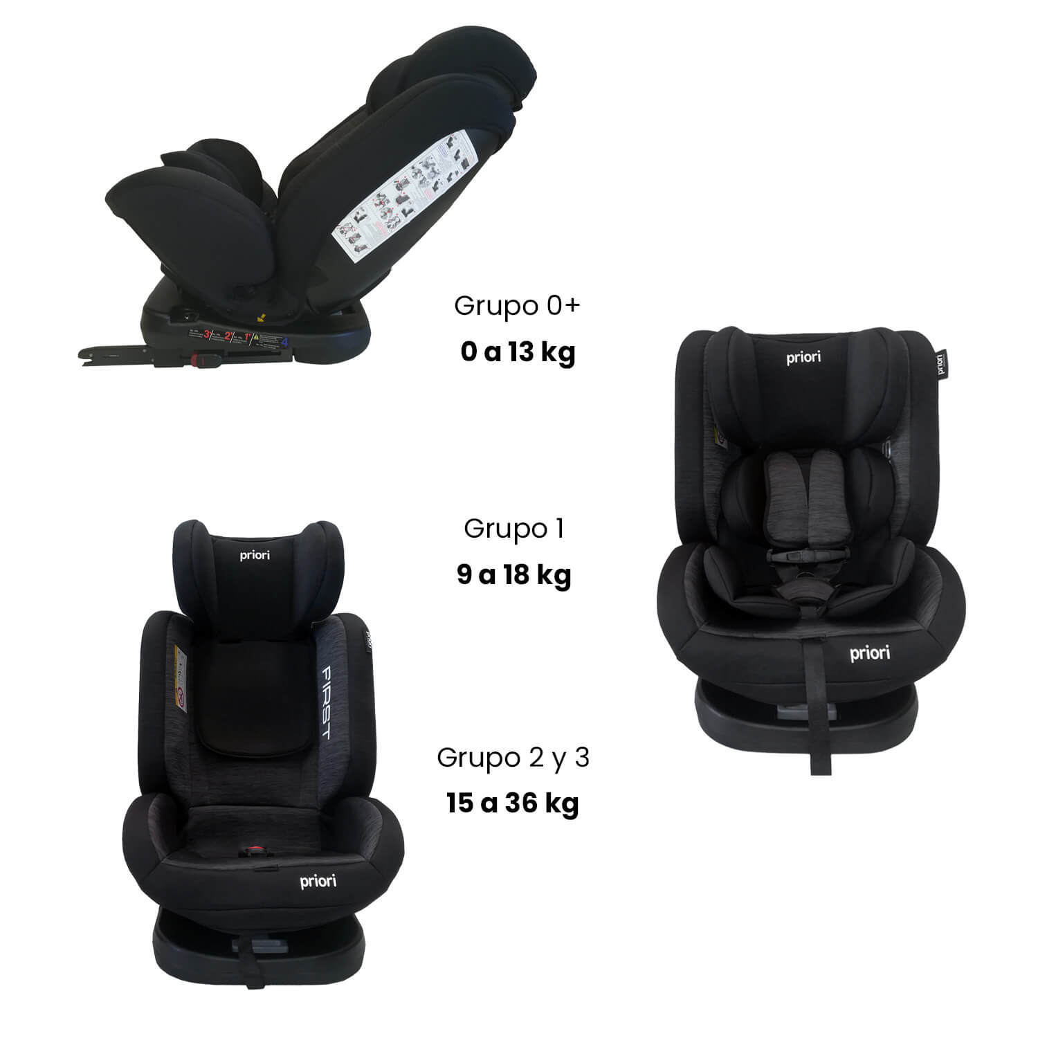 Silla Carro Bebe First 360° Gris Priori