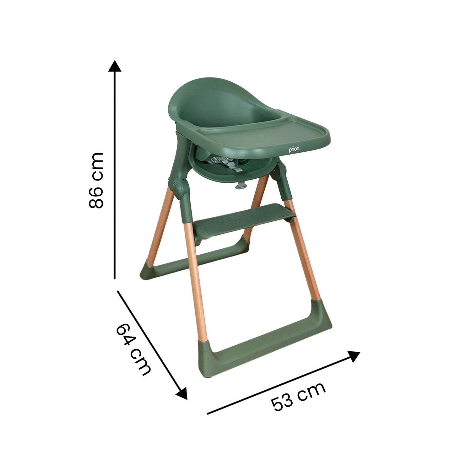Silla Comedor Bebe Multifuncional Amalfi Priori Verde