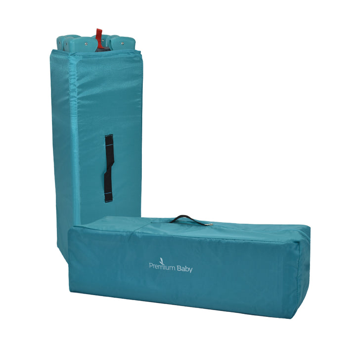 Combo Cuna Mecedora Nápoles Azul + Colchón Ortopédico PB2385