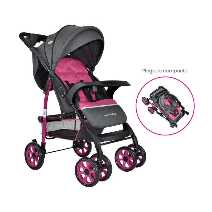 Coche Bebe Happy Baby Klaus Rosa
