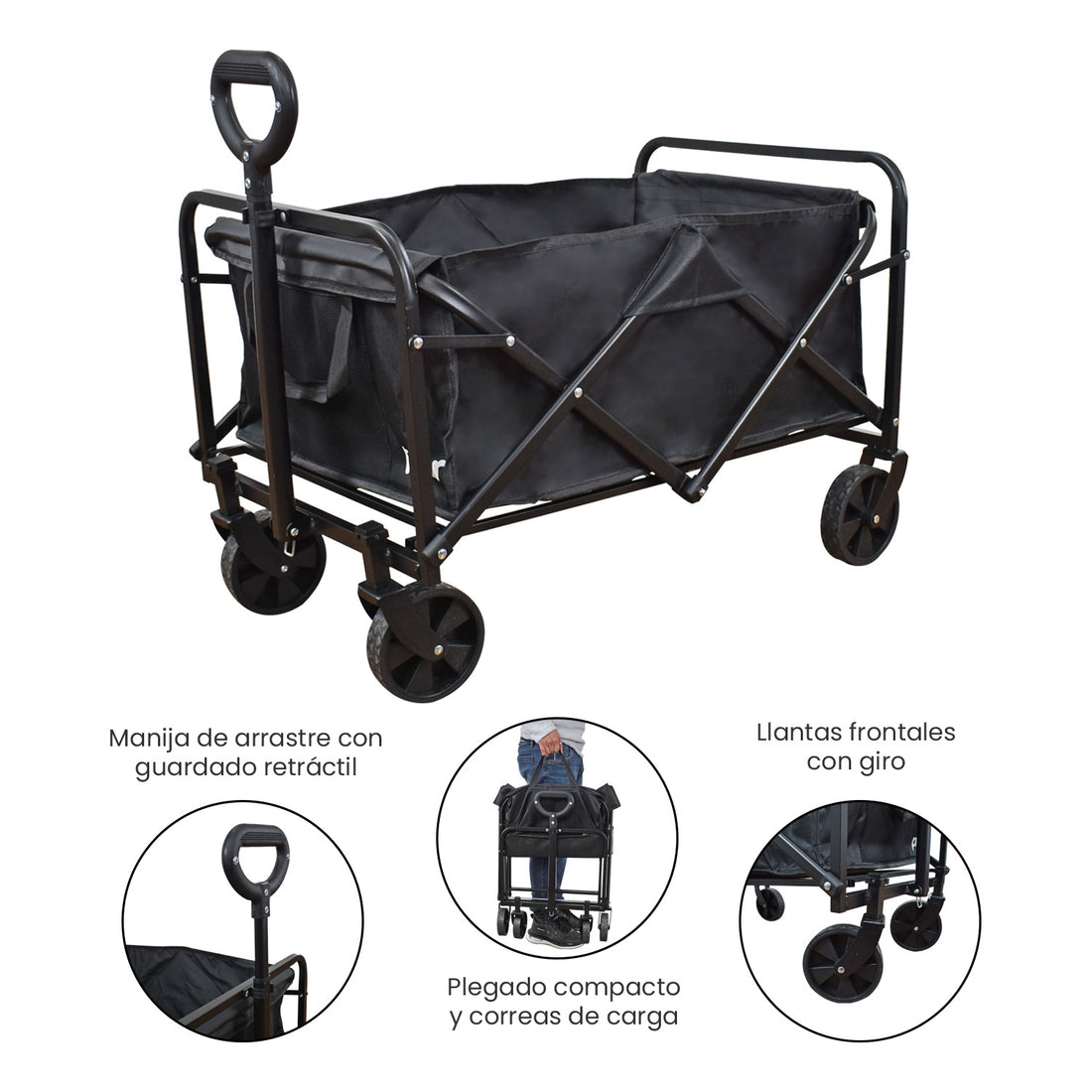 Coche Vagón Plegable Bebé Trop Negro Priori