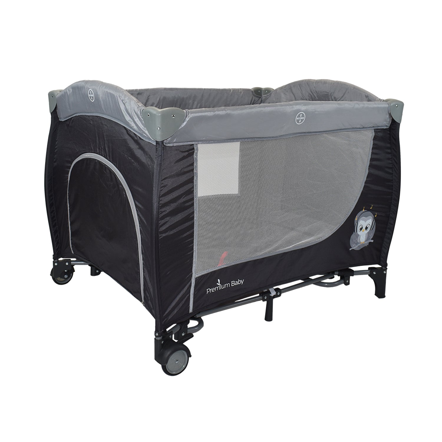 Combo Bebé Coche Frezzio + Cuna Mecedora Nápoles Gris