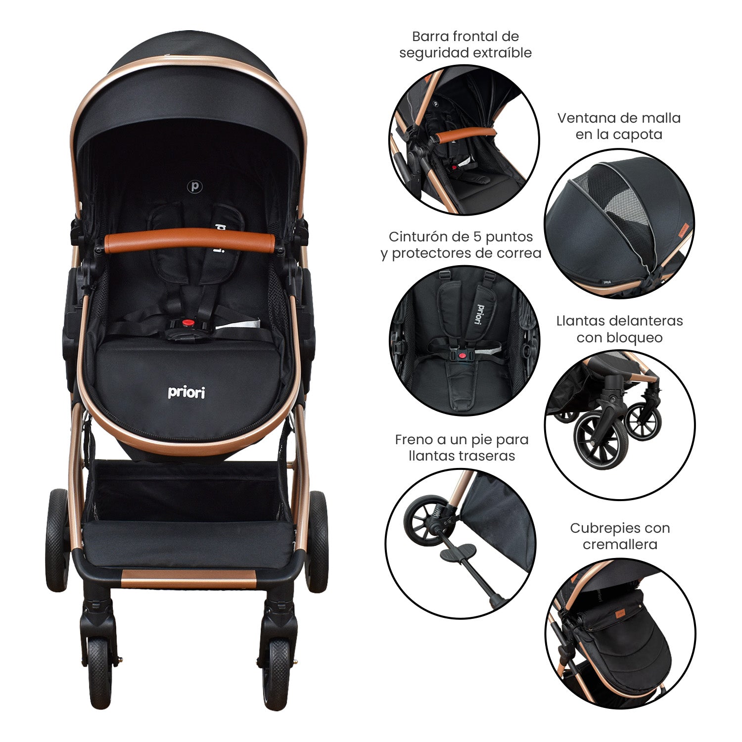 Coche Bebe Travel system Ventura Priori Negro