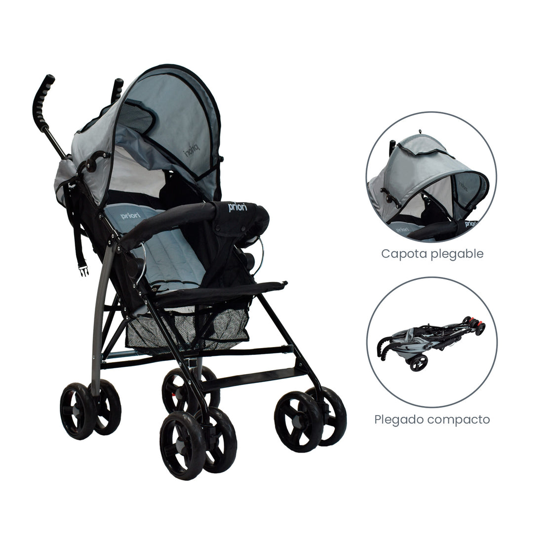 Coche Bebe Paseador Priori PPA12 Gris