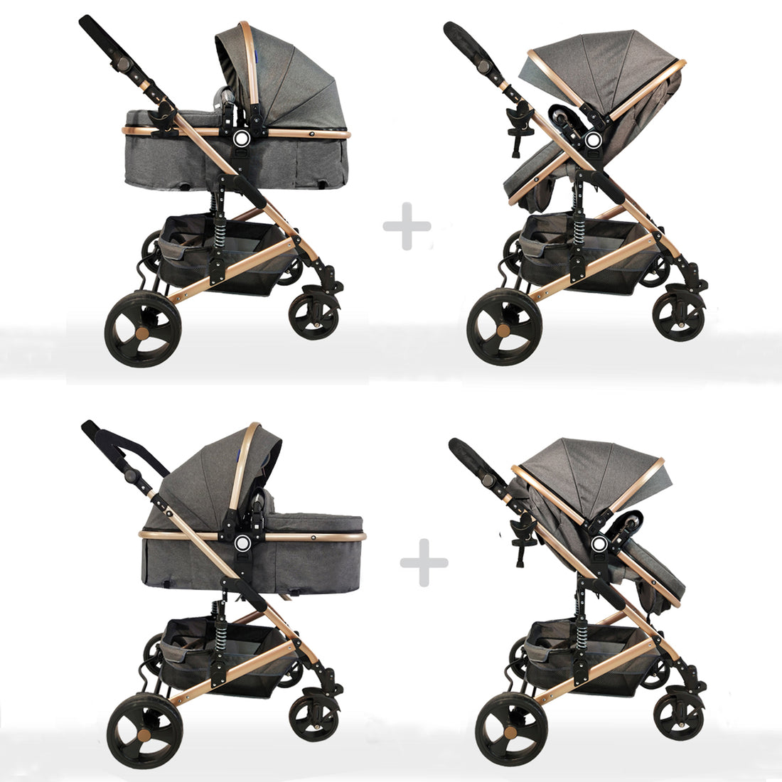 Coche Bebe Moises Happy Baby Gris Fj