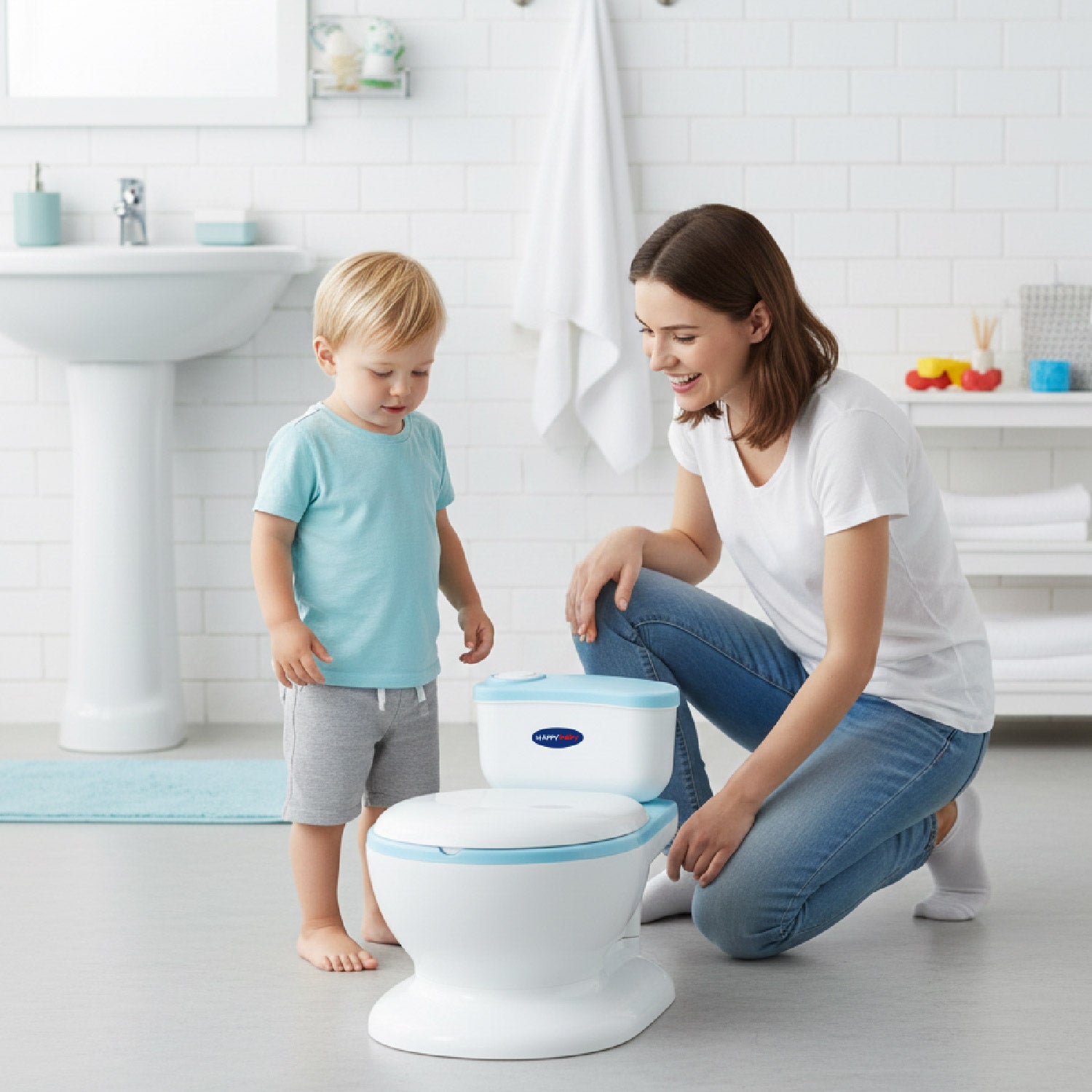 Baño Entrenador Infantil Happy Baby Moana Azul