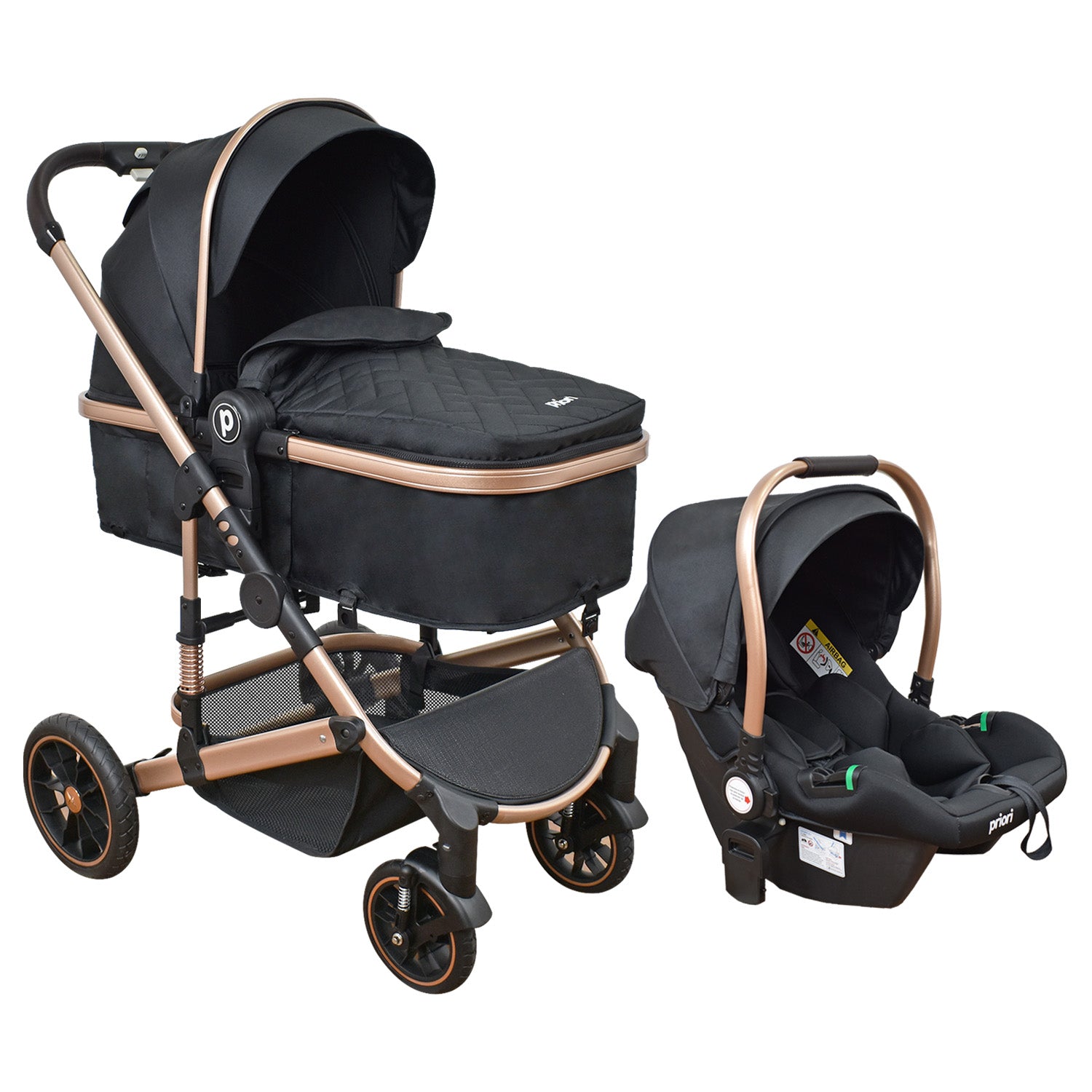 Coche Bebe 4 en 1 Travel System Cris Priori Negro
