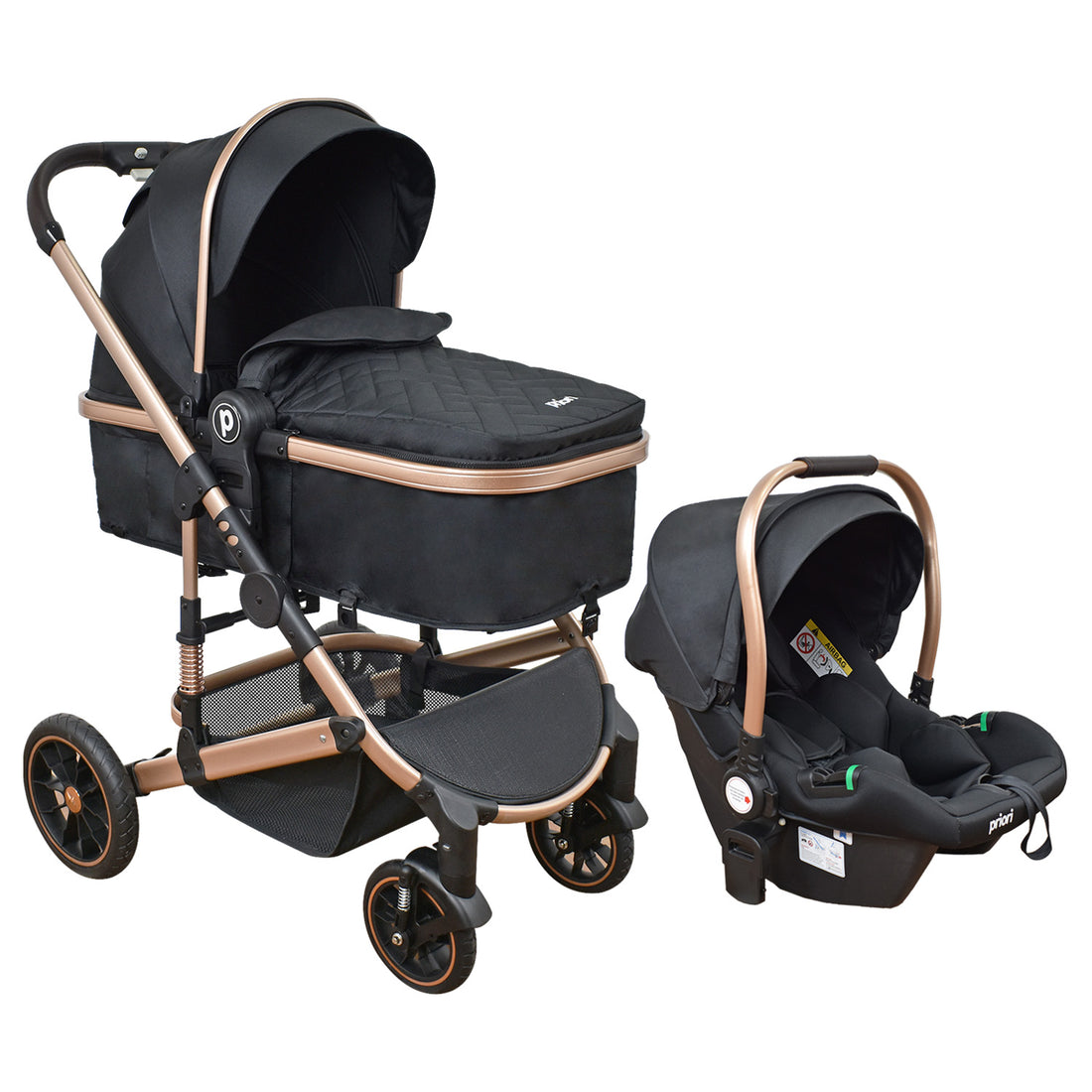 Coche Bebe 4 en 1 Travel System Cris Priori Negro