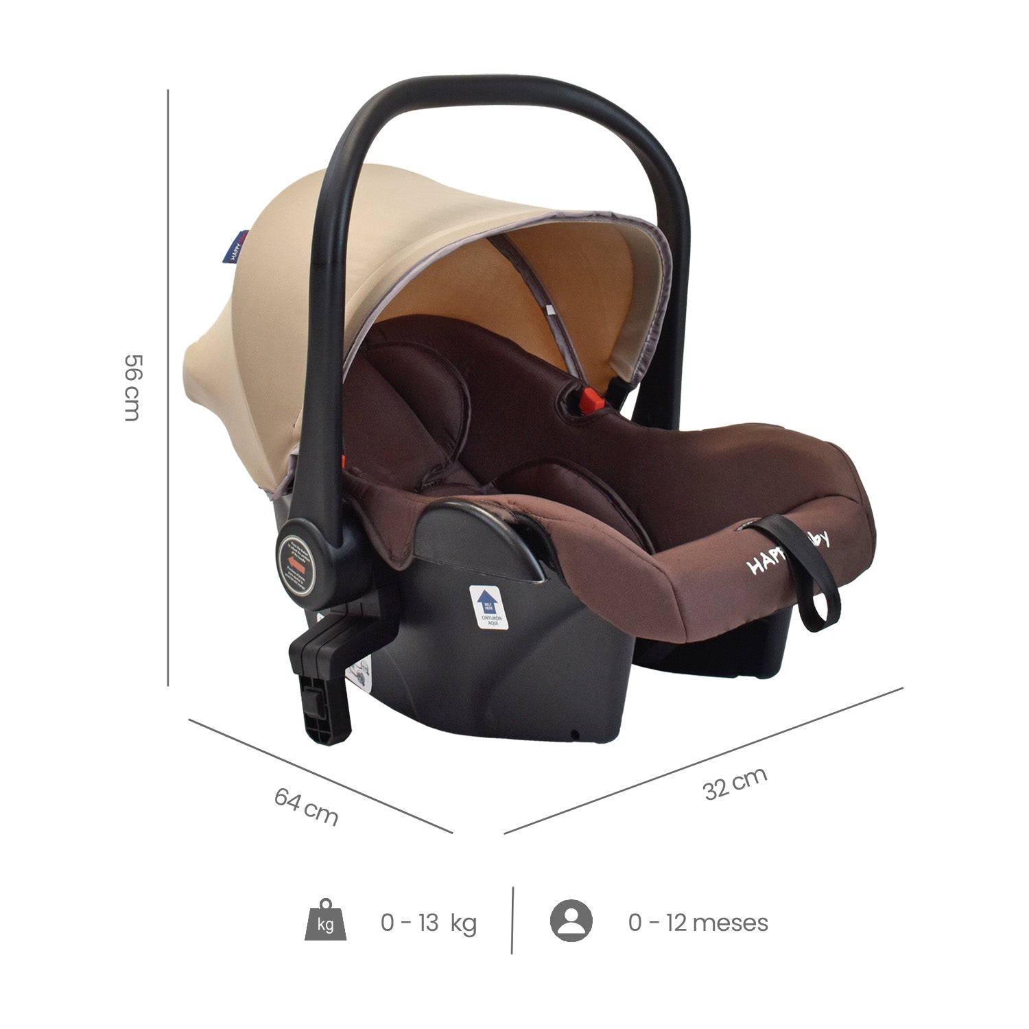 Coche Bebe Moisés Alizze Happy Baby Beige