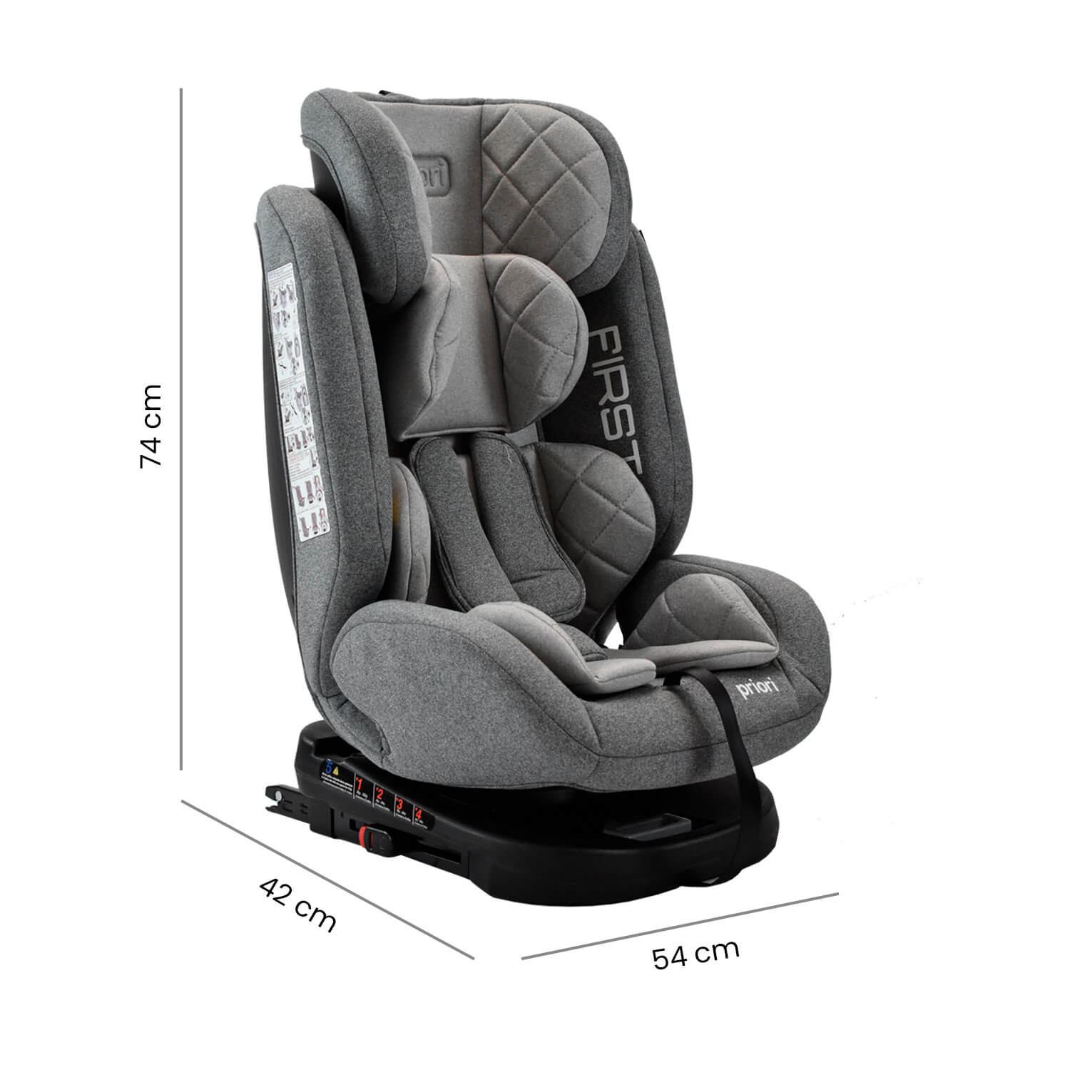 Silla Carro Bebe First 360° Gris Claro Priori