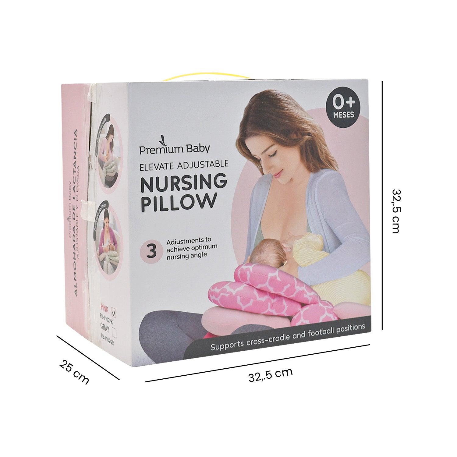 Almohada de Lactancia Ajustable Gris Premium Baby PB-L102GR