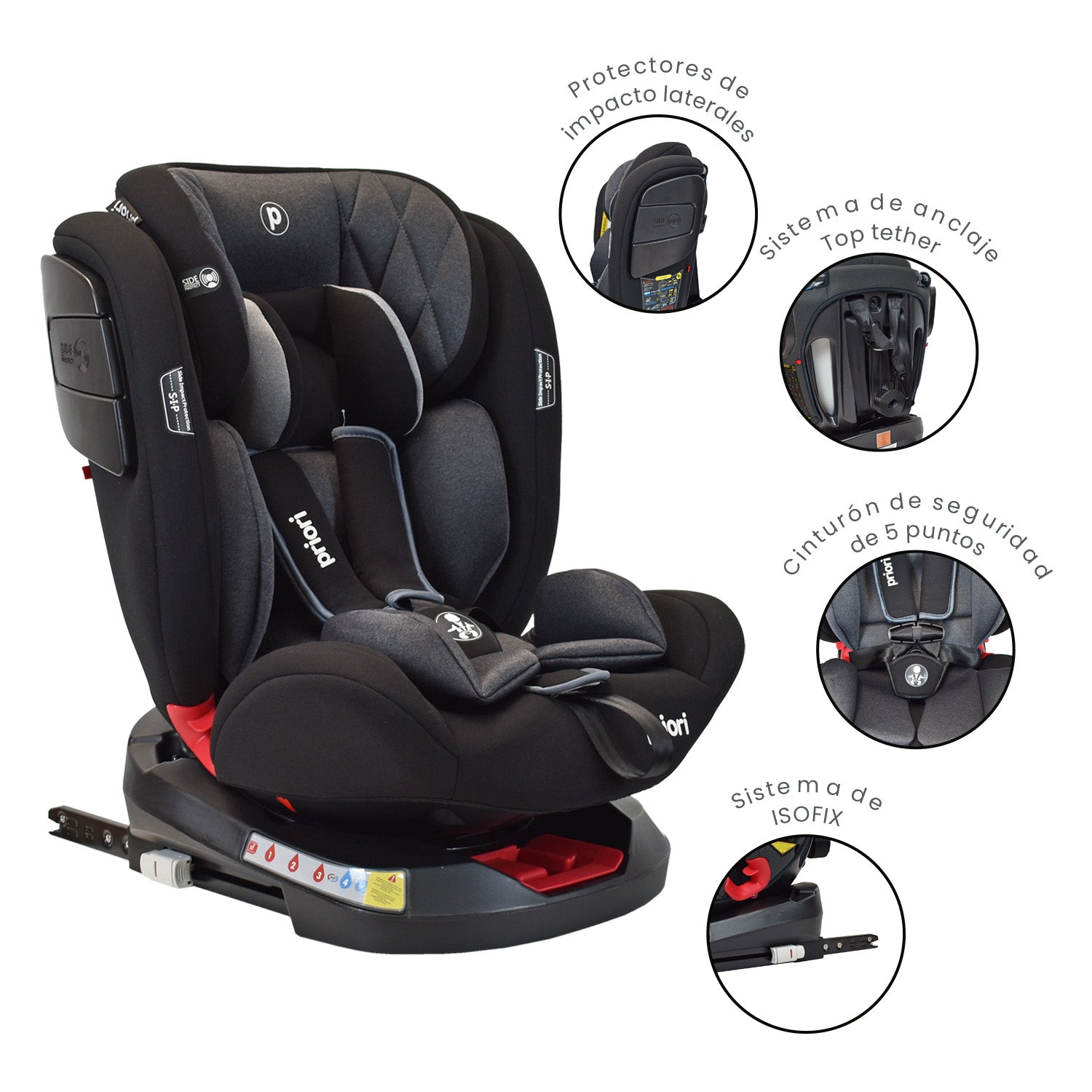 Silla De Carro Bebe Twist Con Isofix Negra  Priori