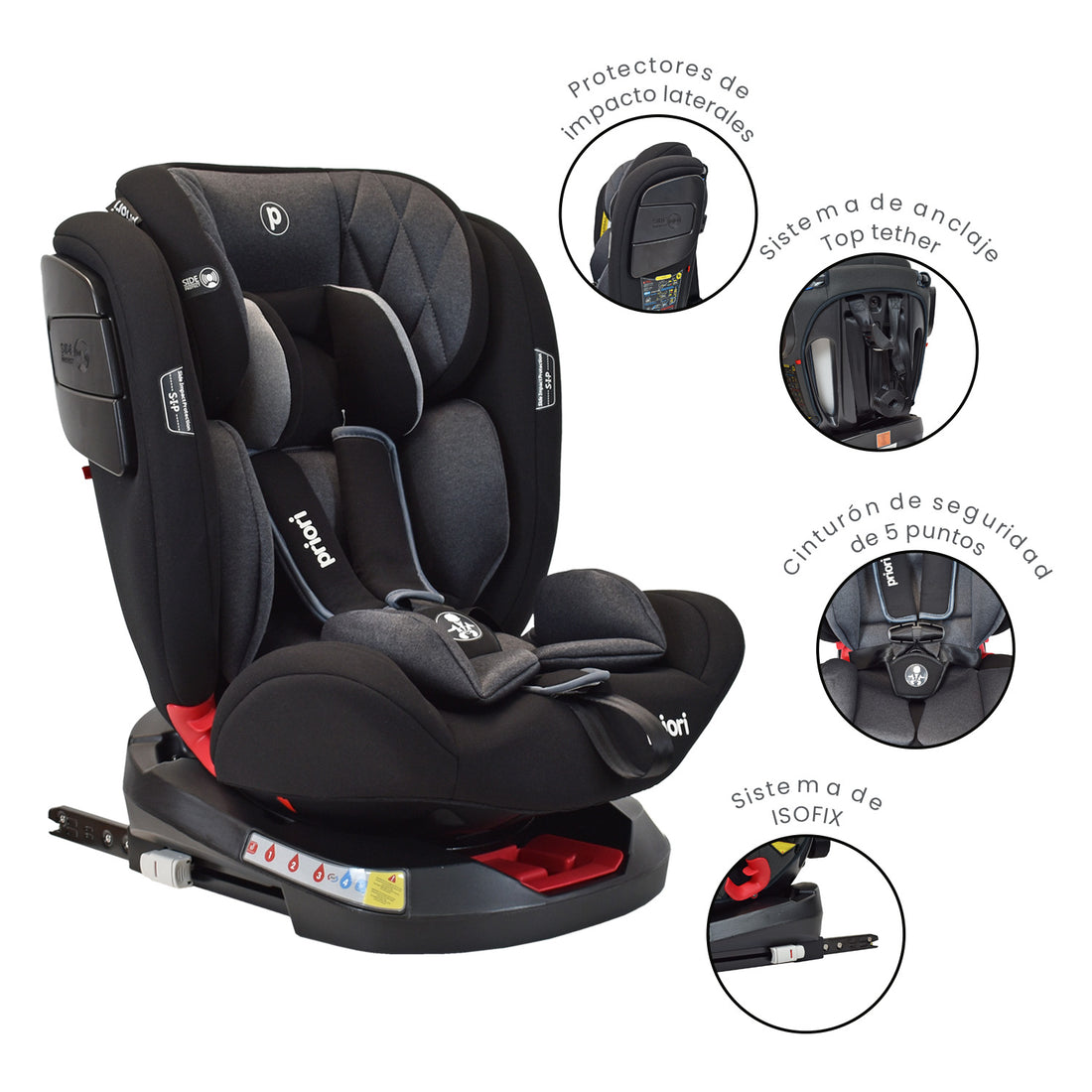 Silla De Carro Bebe Twist Con Isofix Negra  Priori